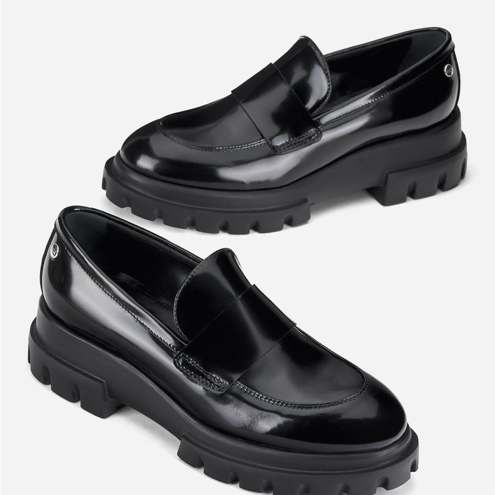 AGL platform lug sole loafers